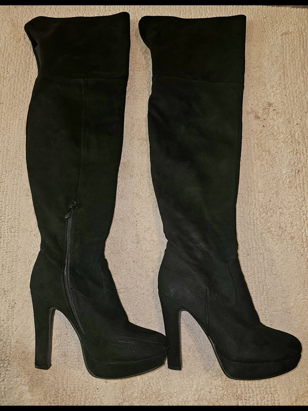 Women's Black Over-the-Knee High Heel Boots